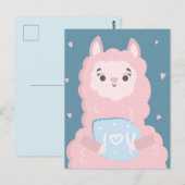 Je t'aime carte postale lama (Devant / Derrière)