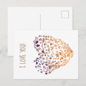 Je t'aime Carte postale Valentine (Devant / Derrière)