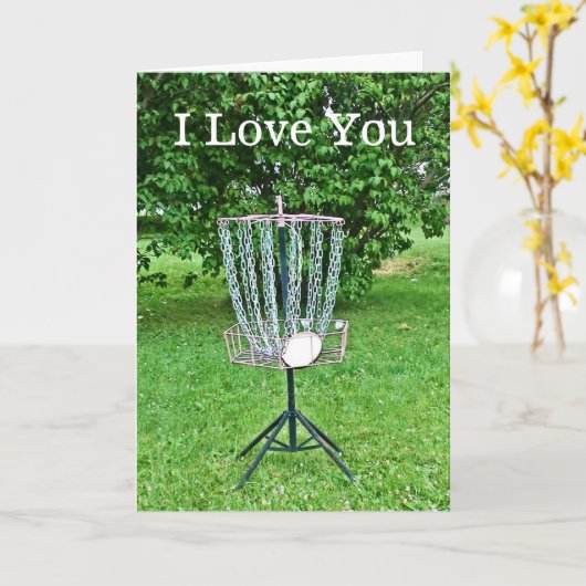 Je t'aime Carte pour un golfeur de disque (Fleur jaune)