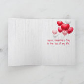 Je t'aime Carte Saint Valentin sur le bois (Intérieur)