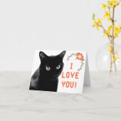 "Je t'aime" cartes de note de chat (Fleur jaune)
