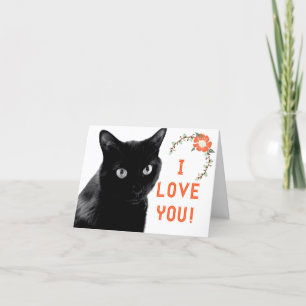 "Je t'aime" cartes de note de chat
