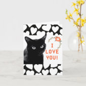 "Je t'aime" cartes de note de chat (Fleur jaune)