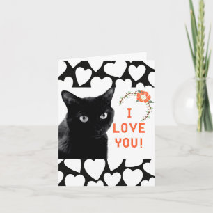 "Je t'aime" cartes de note de chat