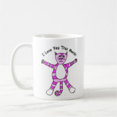 "Je t'aime cette tasse beaucoup" rose de chat (Gauche)