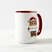 Je T'Aime, Chat Mug de Noël Personnalisé (Devant droit)