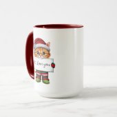Je T'Aime, Chat Mug de Noël Personnalisé (Devant gauche)