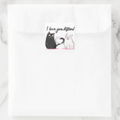 Je t'aime Chaton Carré Sticker (Sac)