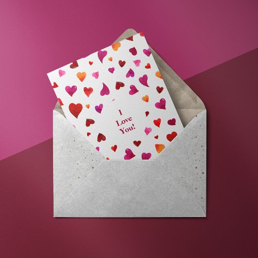 Je t'aime coeur aquarelle Carte Saint Valentin