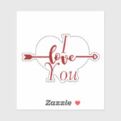 Je t'aime coeur Autocollant Vinyl Coupé (Feuille)