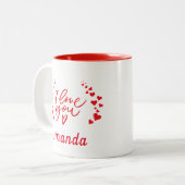 Je t'aime Coeur Heureuse Sainte-Valentin Mug (Devant gauche)
