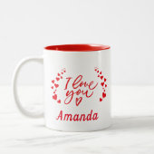 Je t'aime Coeur Heureuse Sainte-Valentin Mug (Gauche)