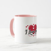 Je T'Aime Coeur Mug (Devant gauche)