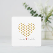 Je t'aime Coeurs d'or Minimaliste Carte Plat (Debout devant)