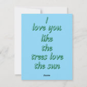 Je t'aime comme le soleil Carte de vacances Leaf F (Dos)