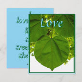 Je t'aime comme le soleil Carte de vacances Leaf F (Devant / Derrière)