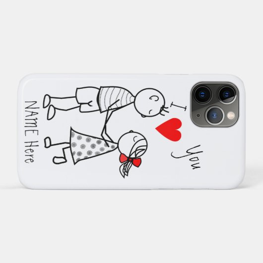 Je t'aime coque iphone mignon Couple (Dos (Horizontal))