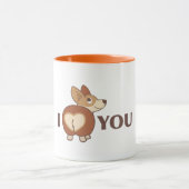 Je t'aime Corgi Chien Mug (Centre)