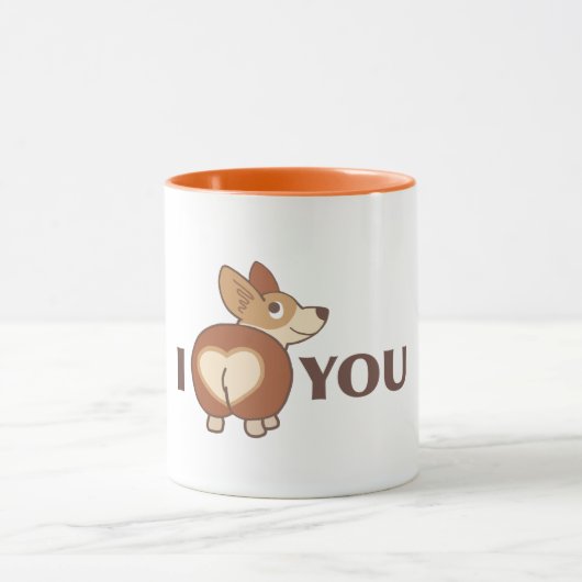 Je t'aime Corgi Chien Mug (Centre)