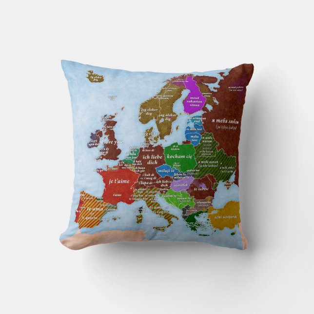 Je t'aime coussin de carte (Recto)