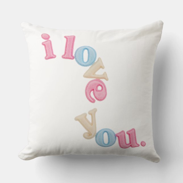 "je t'aime" Coussin en Patch Art | Décoration de M (Recto)