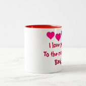 Je t'aime dans la lune et la tasse arrière (Centre)