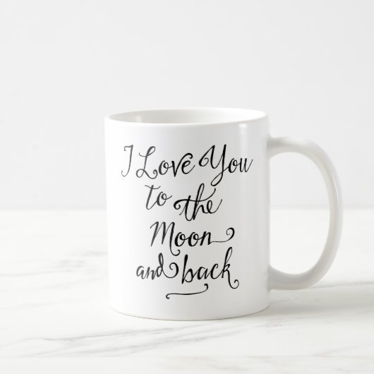 Je t'aime dans la lune et les tasses arrières (Droite)