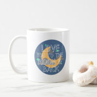 Je t'aime dans la tasse de bleu de lune et de dos