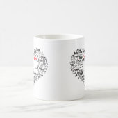 Je t'aime dans tasse blanche de base de (Centre)