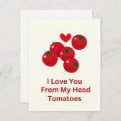 Je t'aime de la tête aux tomates carte de la Saint (Devant / Derrière)