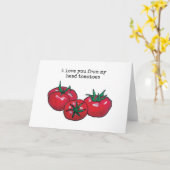 Je T'Aime De Ma Tête Tomates Carte Pun (Fleur jaune)