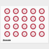 Je T'Aime Douzaine Red Roses Classic Round Sticker (Feuille)