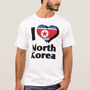 Je T'aime Drapeau de la Corée du Nord T-Shirt