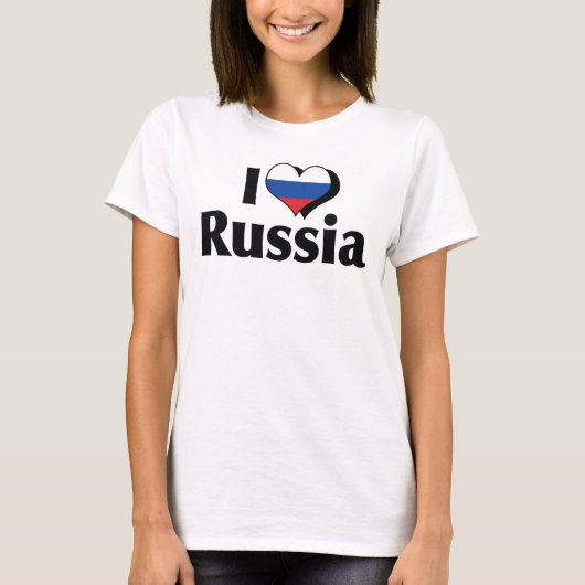 Je T'aime Drapeau de la Russie T-Shirt (Devant)