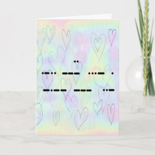 Je t'aime en code Morse Carte à coeurs - Personnal