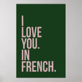 Je T'Aime En Français Poster (Devant)