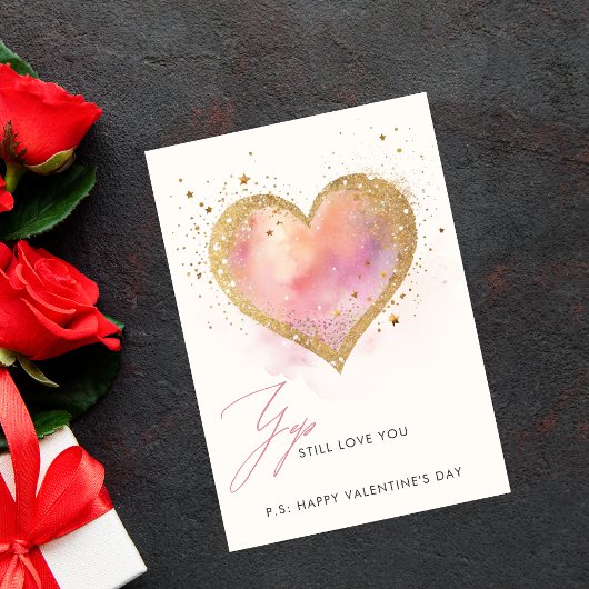 Je t'aime encore coeur Valentine carte de jour