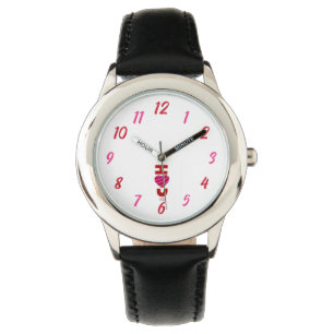 Je T'Aime Enfants Montre En Cuir Noir