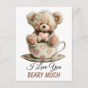 Je t'aime énormément sur carte postale de tasse