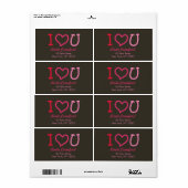 Je t'aime - étiquettes de la Saint-Valentin (Feuille entière)