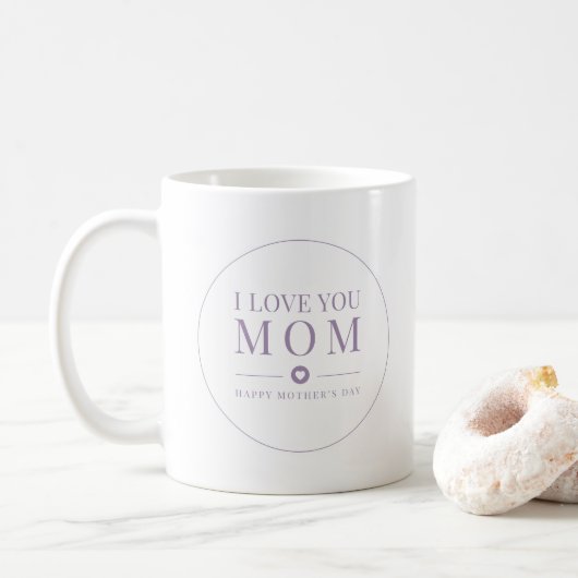Je t'aime Fête des mères de maman | Café Mug (Avec donut)
