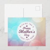 Je t'aime Fête des mères de maman | Carte postale (Devant / Derrière)