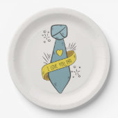 Je t'aime Fête des pères papa | Assiette en Papier (Devant)