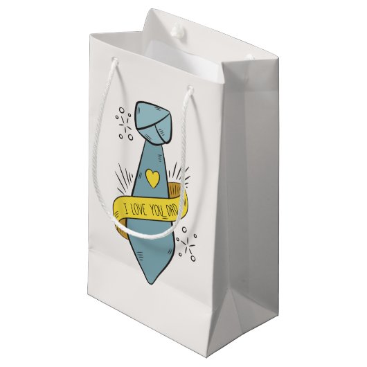 Je t'aime Fête des pères papa | Sac cadeau (Devant Angle)