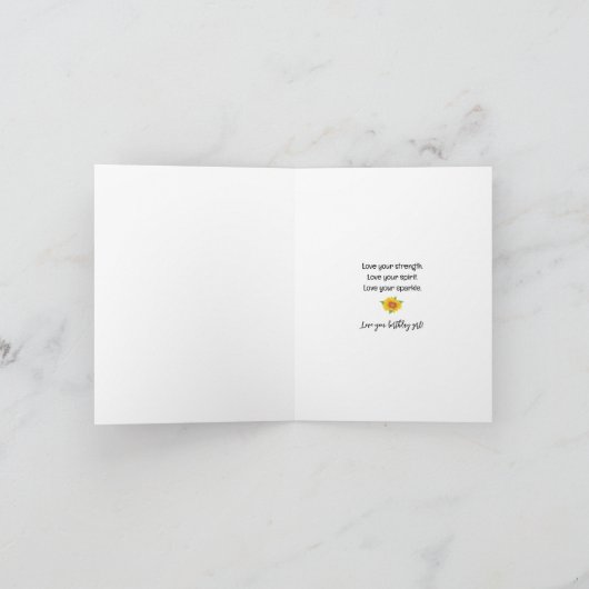 Je t'aime, fille d'anniversaire ! Carte à thème to (Intérieur)