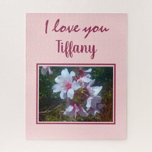 Je t'aime fleurs blanches puzzle (Vertical)