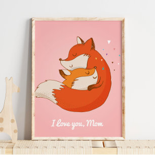 Je t'aime Fox Wall Print Impression murale Fox