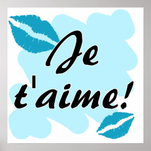 Je t'aime. - Frans Ik hou van je Poster