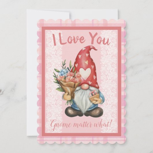 Je T'Aime Gnome Valentines Carte Plat Day (Devant)