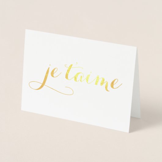 je t'aime goud folie kaarten (Voorkant)